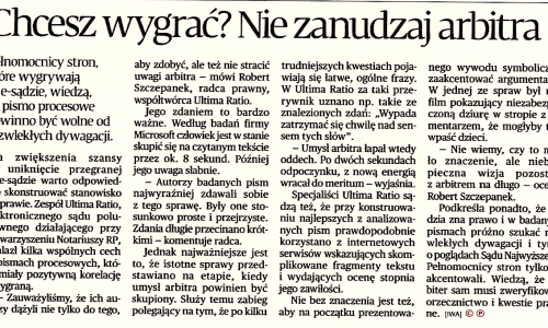 Chcesz wygrać? Nie zanudzaj arbitra